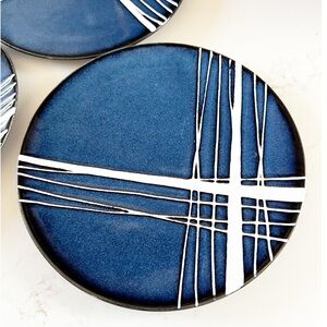 West Elm Deep Blue Ceramic Plate